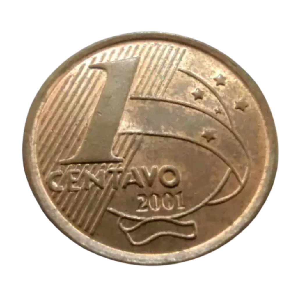 Moeda 1 Centavo 2001 Brasil - MBC - Imagem 2