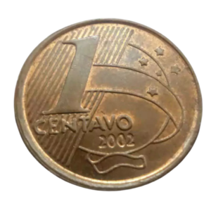 Moeda 1 Centavo 2002 Brasil