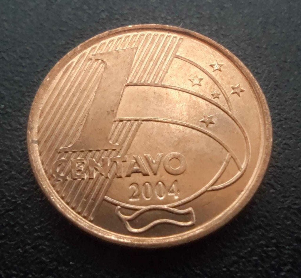 Moeda 1 Centavo 2004 Brasil - MBC - Imagem 2