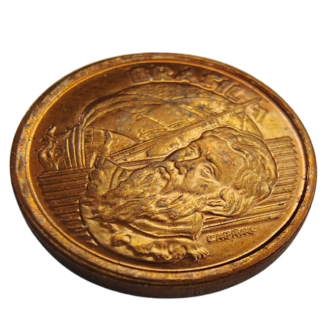 Moeda 1 centavo 2001 anomalia Brasil e Cabral duplos - FC - Imagem 4