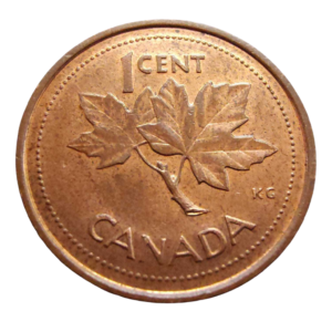 Moeda 1 Cêntimo 2002 - Canadá - Comemorativa Sucessão da Rainha