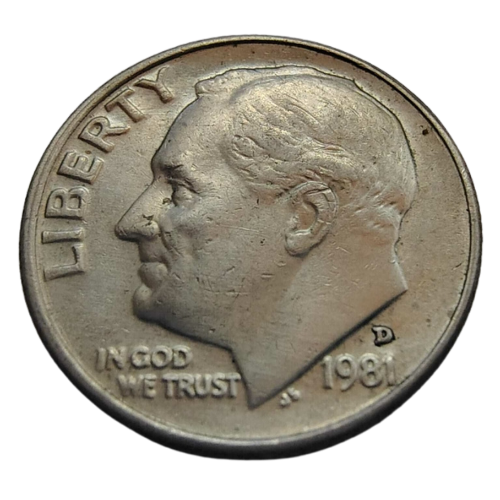 Moeda 1 Dime 1981 Letra D - EUA