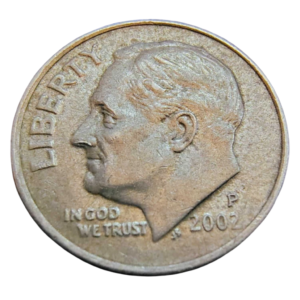 Moeda 1 Dime 2002 letra P - EUA