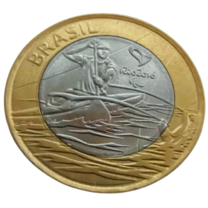 Moeda 1 Real 2015 Paracanoagem Olimpíadas Rio 2016 - MBC