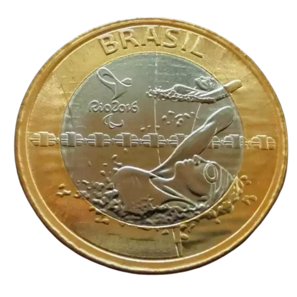 Moeda 1 Real 2016 Natação Paralímpica