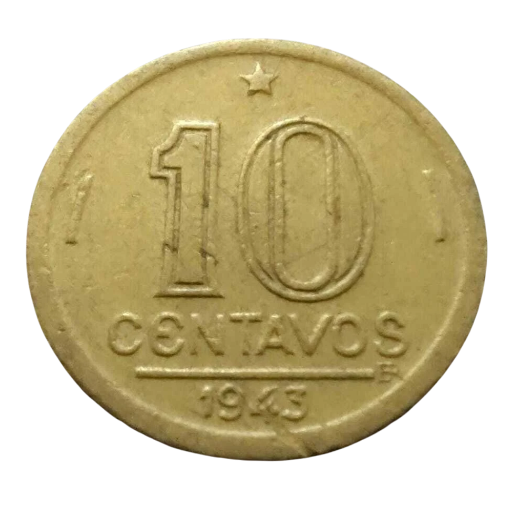 Moeda 10 Centavos 1943 Getúlio Vargas - Imagem 2