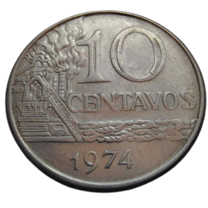 Moeda 10 Centavos 1974 Brasil - MBC