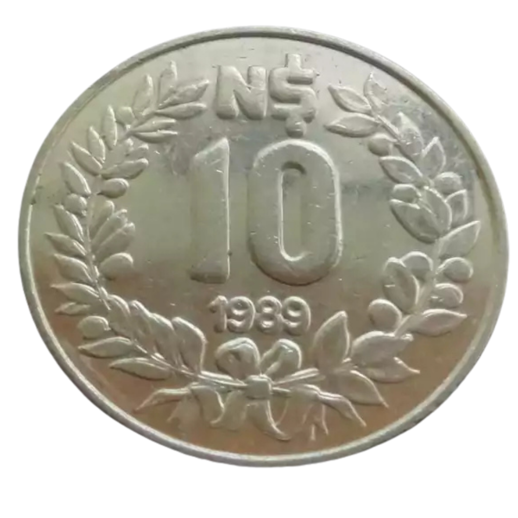 Moeda 10 Pesos Novos 1989 - Uruguai