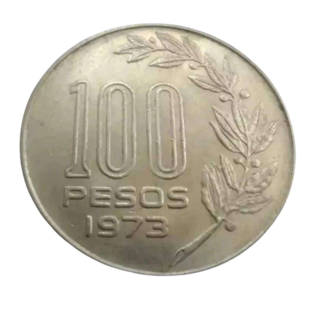 Moeda 100 Pesos 1973 - Uruguai - Imagem 2