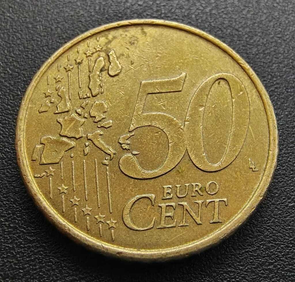 Moeda 50 Cents euro 1999 - Espanha - Imagem 2