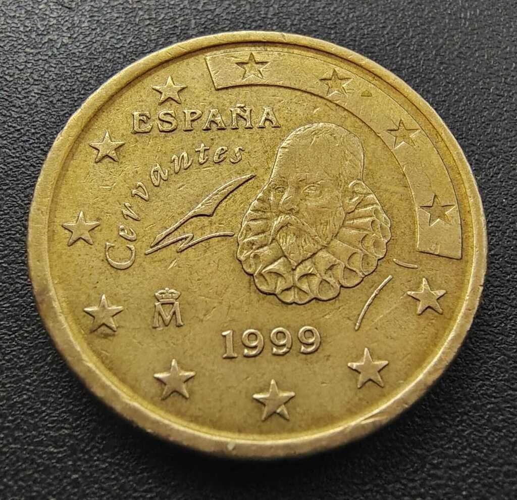 Moeda 50 Cents euro 1999 - Espanha - Imagem 3