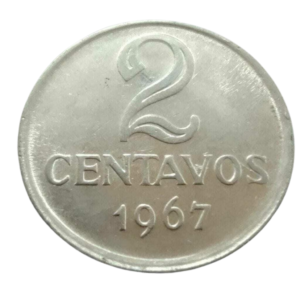 Moeda 2 Centavos 1967 Brasil - MBC