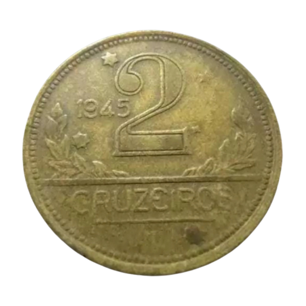 Moeda 2 Cruzeiros 1945 Brasil - MBC