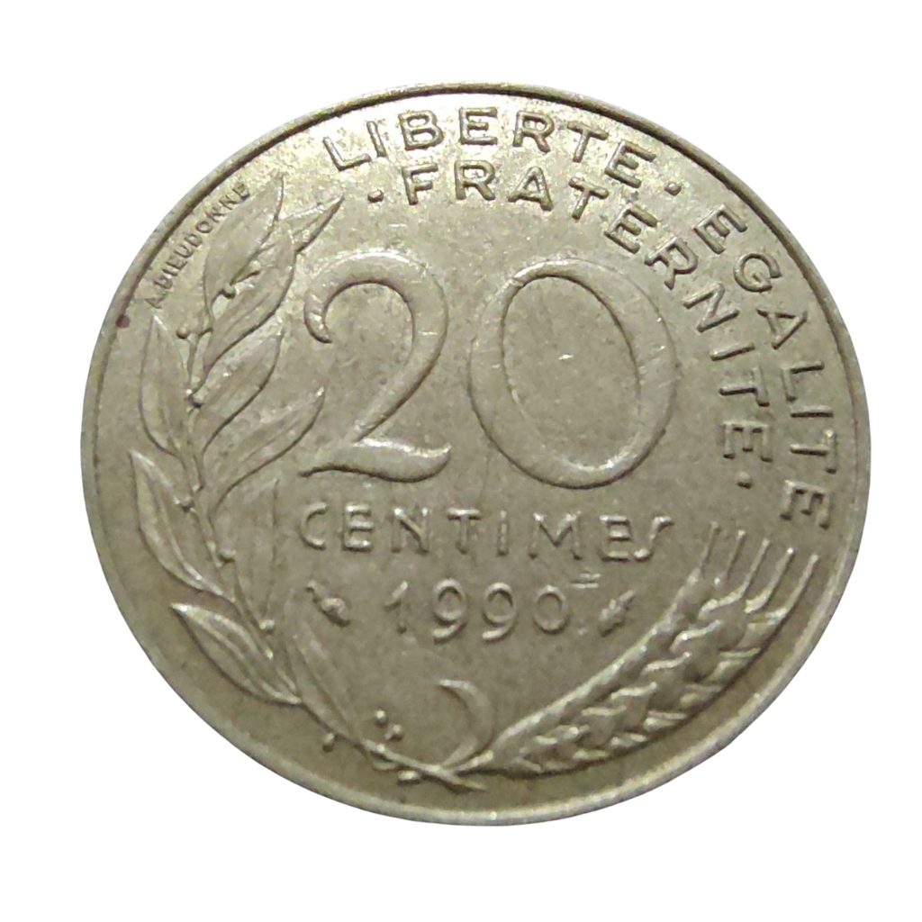 Moeda 20 Cêntimes 1990 França - Imagem 2