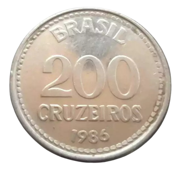 Moeda 200 Cruzeiros 1986 Brasil - SOB