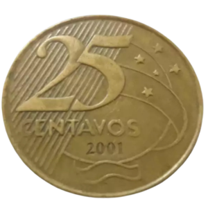 Moeda 25 Centavos 2001 Brasil - MBC