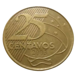 Moeda 25 Centavos 2003 Brasil - MBC