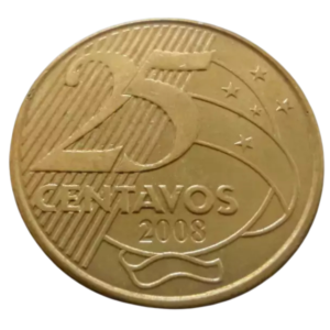 Moeda 25 Centavos 2008 Brasil - MBC