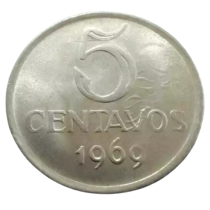 Moeda 5 Centavos 1969 Brasil - MBC