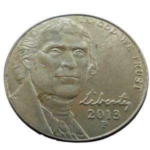 Moeda 5 Cents 2013 Letra P - EUA