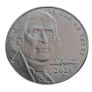 Moeda 5 Cents 2021 Letra P - EUA