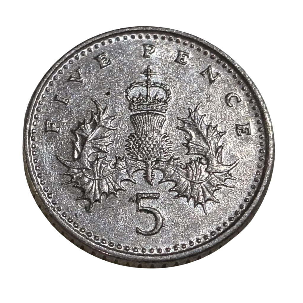 Moeda 5 Pence 1990 - Reino Unido