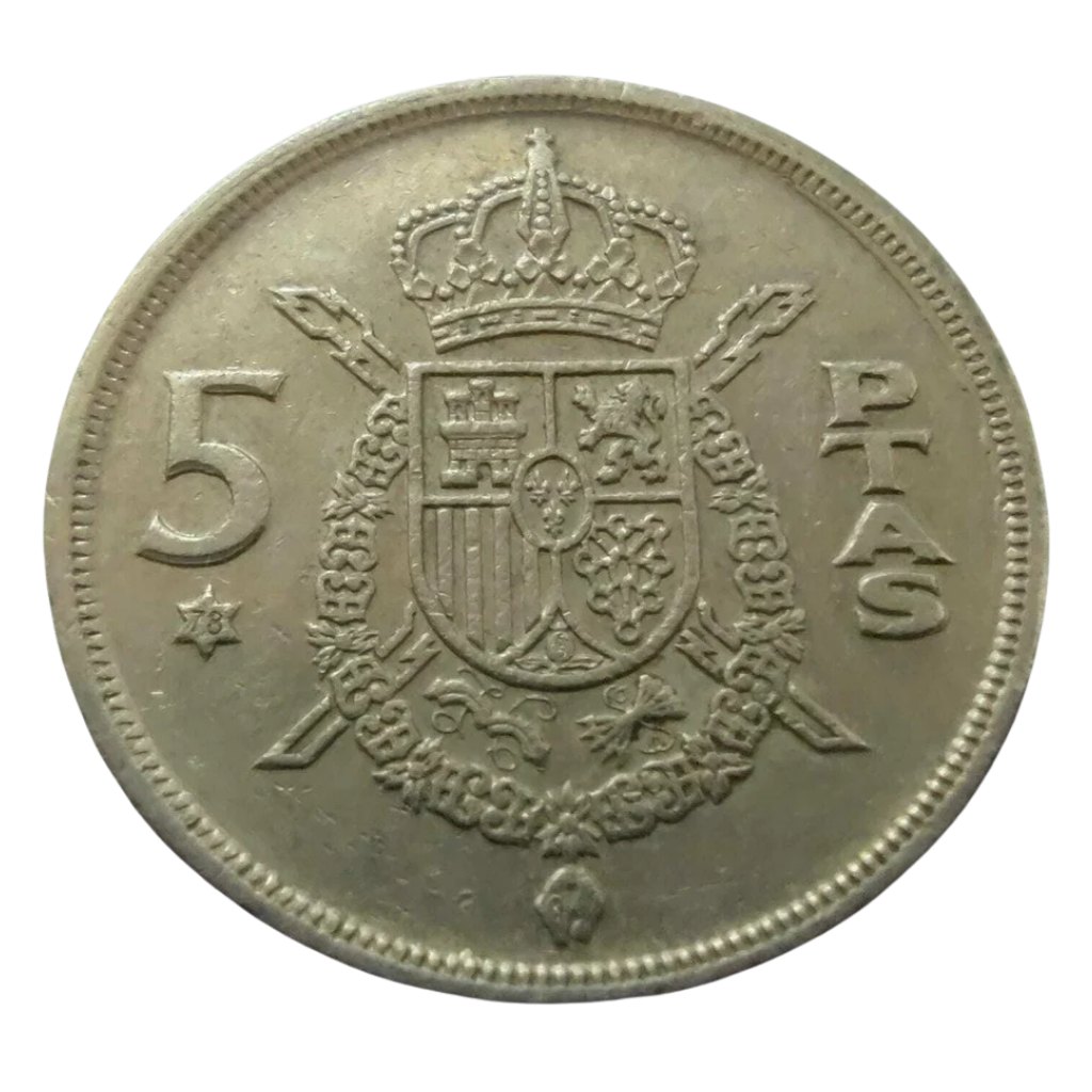 Moeda 5 Pesetas 1975 Estrela 78 - Espanha