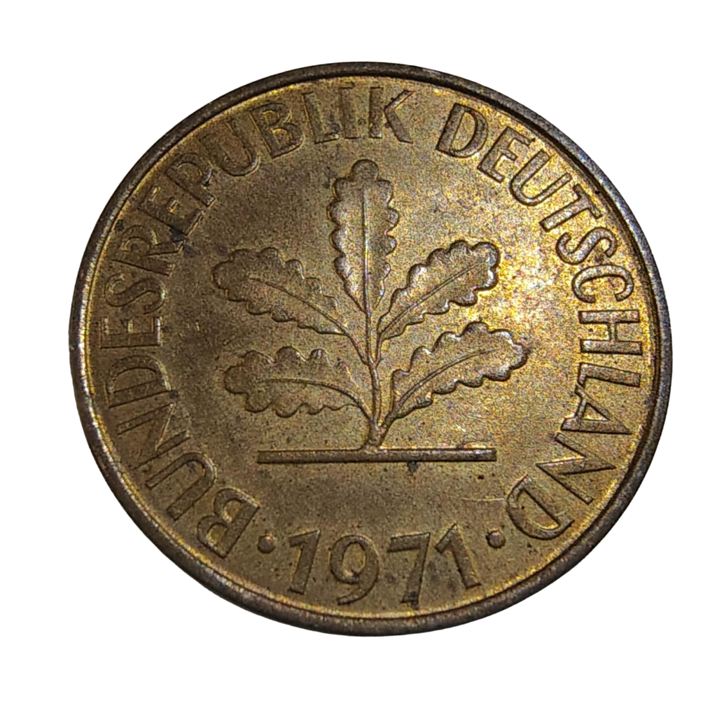 Moeda 10 Pfennig 1971 - Alemanha