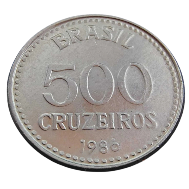 Moeda 500 Cruzeiros 1986 Brasil - SOB - Imagem 2