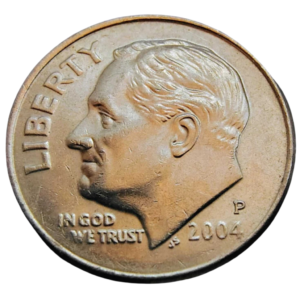 Moeda 1 Dime 2004 letra P - EUA