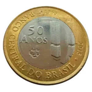 Moeda 1 Real 2015 Banco Central 50 anos Brasil - MBC