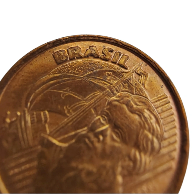 Moeda 1 centavo 2001 anomalia Brasil e Cabral duplos - FC - Imagem 3