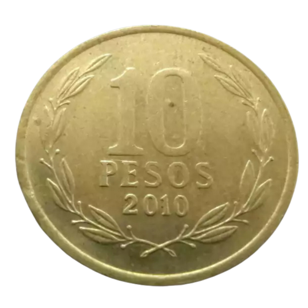 Moeda 10 Pesos 2010 - Chile - Imagem 2