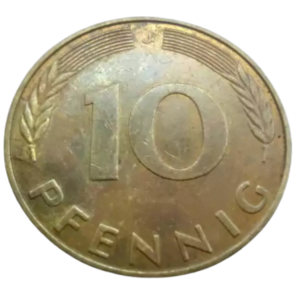 Moeda 10 Pfennig 1990 - Alemanha
