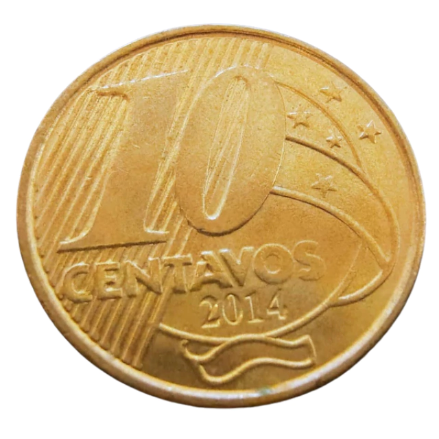 Moeda 10 centavos 2014 Brasil - MBC