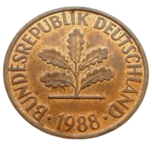 Moeda 2 Pfennig 1988 - Alemanha