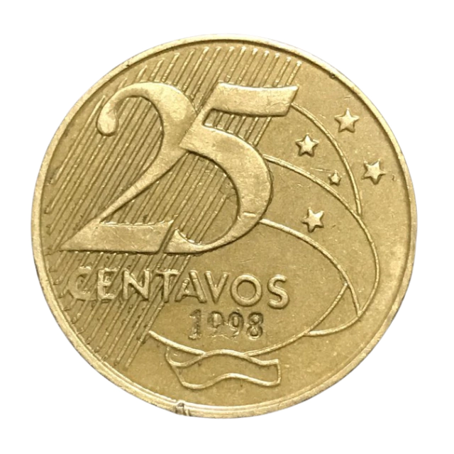 Moeda 25 Centavos 1998 Brasil - MBC
