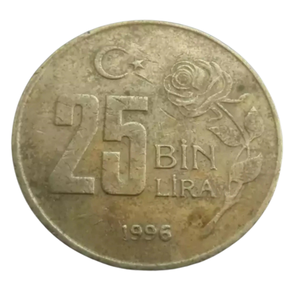 Moeda 25.000 liras 1996 - Turquia