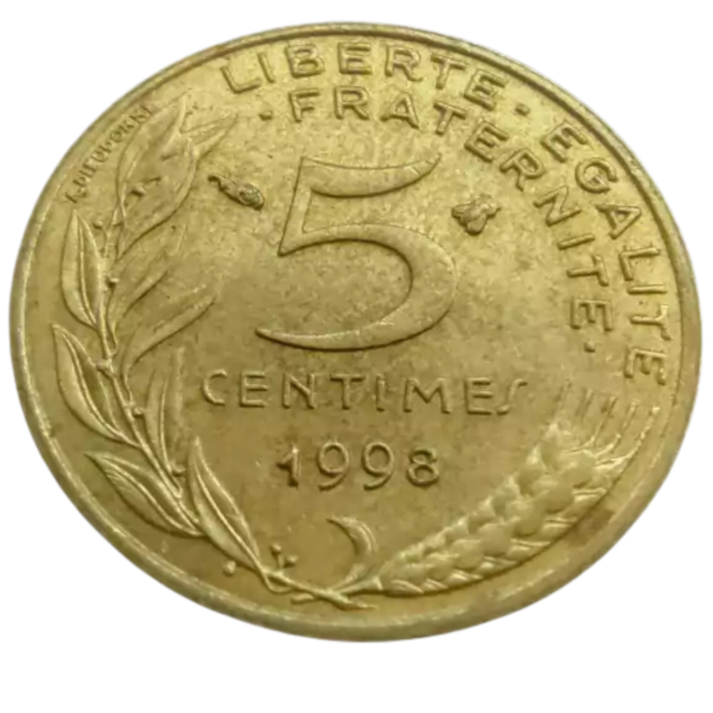 Moeda 5 Cêntimes 1998 - França - Imagem 2