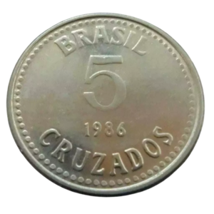 Moeda 5 Cruzados 1986 Brasil - MBC