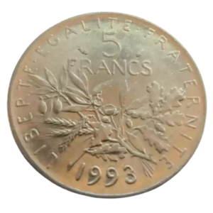 Moeda 5 Francos 1993 - França