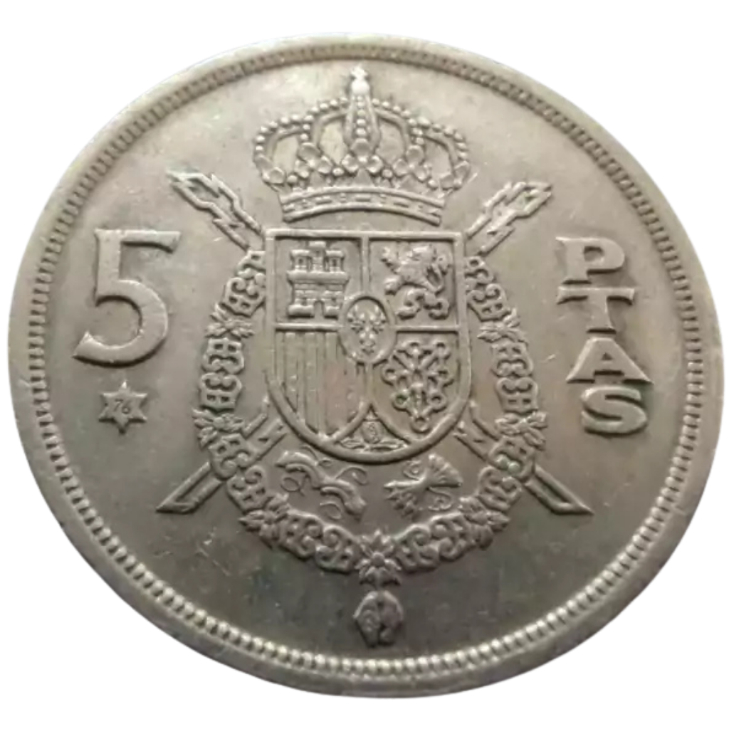 Moeda 5 Pesetas 1975 Estrela 76 - Espanha