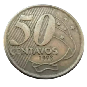 Moeda 50 Centavos 1998 Brasil - MBC