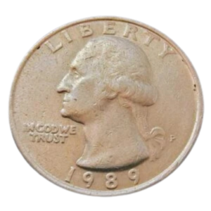 Moeda Quarter Dólar 1989 Letra P - EUA