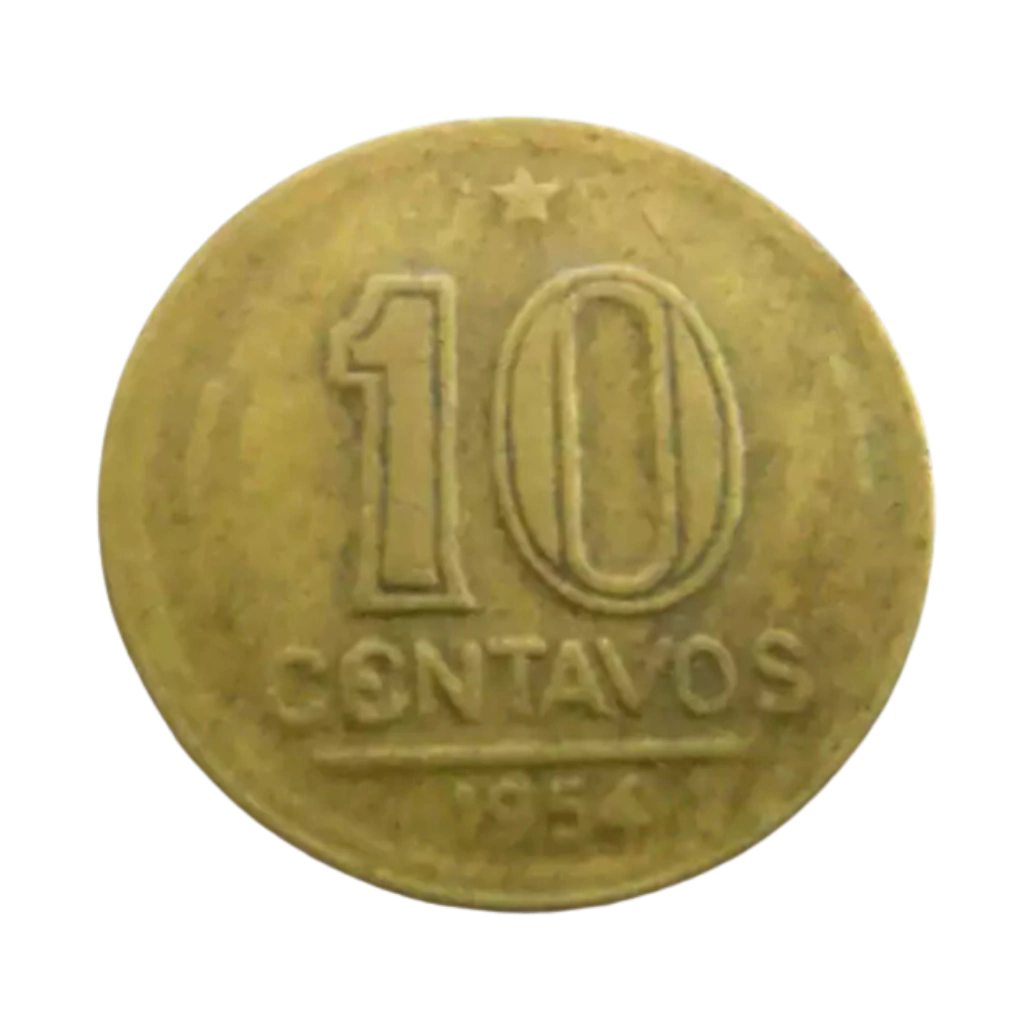 Moedas 10 Centavos 1954 José Bonifácio Brasil - MBC