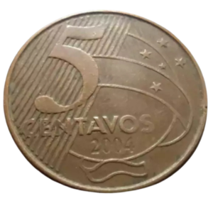 Moeda 5 Centavos 2004 Brasil - MBC