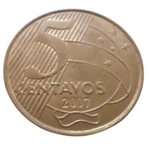 Moeda 5 Centavos 2007 Brasil - MBC