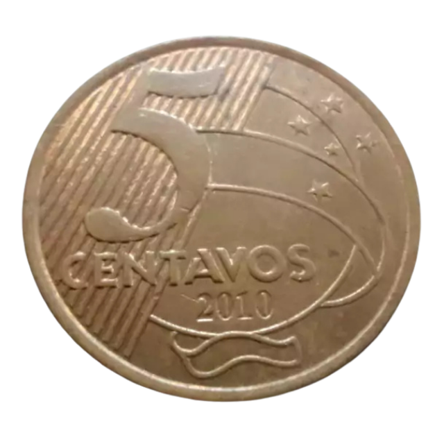 Moeda 5 Centavos 2010 Brasil - MBC - Imagem 2