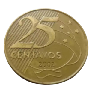 Moeda 25 Centavos 2002 Brasil - MBC