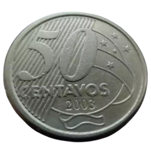 Moeda 50 Centavos 2003 Brasil - MBC